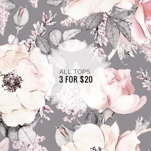 Sale on All Tops this weekend